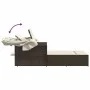 Tumbona doble con capota y cojines ratán sintético marrón by , Loungers - Ref: Foro24-365808, Price: 344,98 €, Discount: %