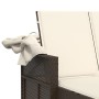 Tumbona doble con capota y cojines ratán sintético marrón by , Loungers - Ref: Foro24-365808, Price: 325,77 €, Discount: %