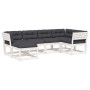 Juego sofás jardín 6 pzas con cojines madera maciza pino blanco by , Garden sets - Ref: Foro24-3217041, Price: 679,00 €, Disc...