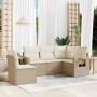 Gartensofa-Set mit 5-teiligen Kissen aus synthetischem Rattan in Beige. von , Gartensets - Ref: Foro24-3252505, Preis: 402,26...