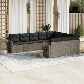 Set de sofás de jardín 10 pzas con cojines ratán sintético gris by , Garden sets - Ref: Foro24-3253027, Price: 615,95 €, Disc...