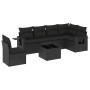 Set de comedor de jardín 7 pzas y cojines ratán sintético negro by , Garden sets - Ref: Foro24-3252572, Price: 479,00 €, Disc...