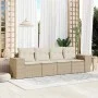 Juego de sofás jardín con cojines 4 pzas ratán sintético beige by , Garden sets - Ref: Foro24-3254615, Price: 342,73 €, Disco...