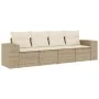 Juego de sofás jardín con cojines 4 pzas ratán sintético beige by , Garden sets - Ref: Foro24-3254615, Price: 342,73 €, Disco...
