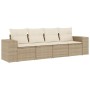 Juego de sofás jardín con cojines 4 pzas ratán sintético beige by , Garden sets - Ref: Foro24-3254615, Price: 340,47 €, Disco...