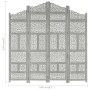 Screen 4 panels hand carved gray mango wood 160x165 cm by vidaXL, Room dividers - Ref: Foro24-285328, Price: 210,21 €, Discou...