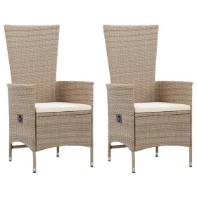 Garden chairs, 2 units with beige synthetic rattan cushions by vidaXL, Garden chairs - Ref: Foro24-46063, Price: 227,95 €, Di...