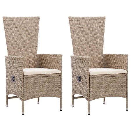 Garden chairs, 2 units with beige synthetic rattan cushions by vidaXL, Garden chairs - Ref: Foro24-46063, Price: 234,96 €, Di...