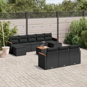 Set de sofás de jardín 11 pzas y cojines ratán sintético negro by , Garden sets - Ref: Foro24-3258821, Price: 674,65 €, Disco...
