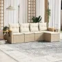 Juego de sofás jardín con cojines 5 pzas ratán sintético beige by , Garden sets - Ref: Foro24-3259160, Price: 374,24 €, Disco...