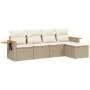 Juego de sofás jardín con cojines 5 pzas ratán sintético beige by , Garden sets - Ref: Foro24-3259160, Price: 374,24 €, Disco...