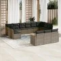 Set sofás de jardín con cojines 13 piezas ratán sintético gris by , Garden sets - Ref: Foro24-3258861, Price: 810,59 €, Disco...