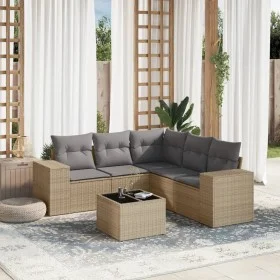 Juego de sofás jardín con cojines 6 pzas ratán sintético beige by , Garden sets - Ref: Foro24-3222558, Price: 399,03 €, Disco...