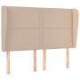 Cabecero con orejas cuero sintético capuchino 147x23x118/128 cm