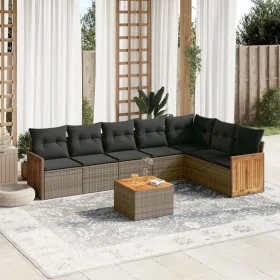 Set de sofás de jardín 8 pzas y cojines ratán sintético gris by , Garden sets - Ref: Foro24-3260121, Price: 496,73 €, Discoun...