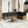 Set de sofás de jardín 8 pzas y cojines ratán sintético gris by , Garden sets - Ref: Foro24-3260121, Price: 496,73 €, Discoun...