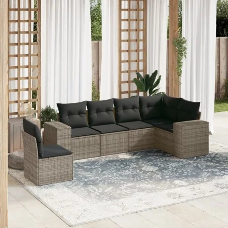 Gartenmöbel-Set, 6-teilig, mit grauen Polstern aus synthetischem Rattan. von , Gartensets - Ref: Foro24-3222629, Preis: 396,0...
