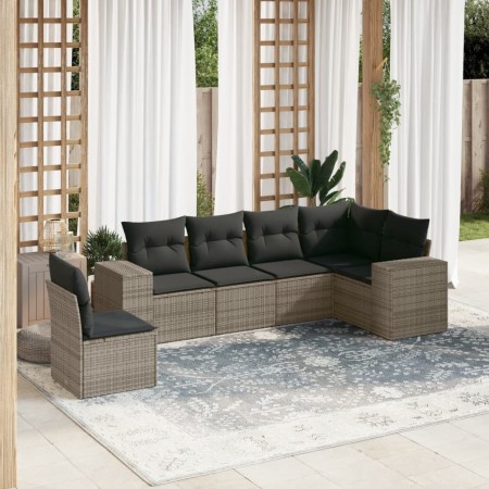 Gartenmöbel-Set, 6-teilig, mit grauen Polstern aus synthetischem Rattan. von , Gartensets - Ref: Foro24-3222629, Preis: 389,3...