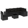 Set de comedor de jardín 7 pzas y cojines ratán sintético negro by , Garden sets - Ref: Foro24-3222634, Price: 483,43 €, Disc...
