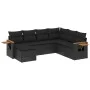Set de comedor de jardín 7 pzas y cojines ratán sintético negro de , Conjuntos de jardín - Ref: Foro24-3259444, Precio: 470,3...