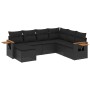 Set de comedor de jardín 7 pzas y cojines ratán sintético negro by , Garden sets - Ref: Foro24-3259444, Price: 494,56 €, Disc...