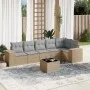 Set sofás de jardín 7 piezas y cojines ratán sintético beige by , Garden sets - Ref: Foro24-3222598, Price: 459,28 €, Discoun...