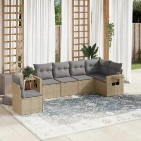 Juego de sofás jardín con cojines 6 pzas ratán sintético beige by , Garden sets - Ref: Foro24-3252566, Price: 418,49 €, Disco...