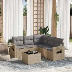 Juego de sofás jardín con cojines 6 pzas ratán sintético beige by , Garden sets - Ref: Foro24-3252496, Price: 424,60 €, Disco...