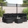 Garten-Essgruppe 7-teilig mit schwarzen Polstern aus synthetischem Rattan von , Gartensets - Ref: Foro24-3252802, Preis: 489,...