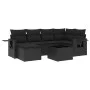 Garten-Essgruppe 7-teilig mit schwarzen Polstern aus synthetischem Rattan von , Gartensets - Ref: Foro24-3252802, Preis: 489,...