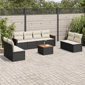 Set de sofás de jardín 8 piezas y cojines ratán sintético negro by , Garden sets - Ref: Foro24-3258297, Price: 474,45 €, Disc...