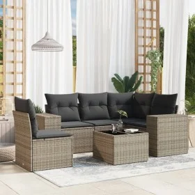 Gartenmöbel-Set, 6-teilig, mit grauen Polstern aus synthetischem Rattan. von , Gartensets - Ref: Foro24-3222579, Preis: 391,9...