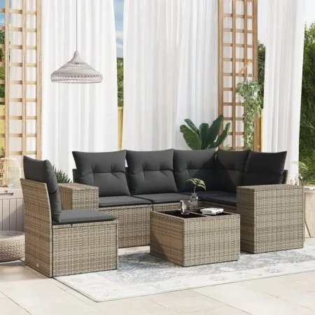 Gartenmöbel-Set, 6-teilig, mit grauen Polstern aus synthetischem Rattan. von , Gartensets - Ref: Foro24-3222579, Preis: 391,9...