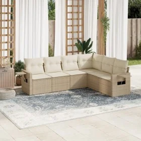 Juego de sofás jardín con cojines 6 pzas ratán sintético beige by , Garden sets - Ref: Foro24-3252545, Price: 465,81 €, Disco...