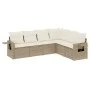 Gartensofa-Set mit 6-teiligen Kissen aus synthetischem Rattan in Beige. von , Gartensets - Ref: Foro24-3252545, Preis: 466,10...