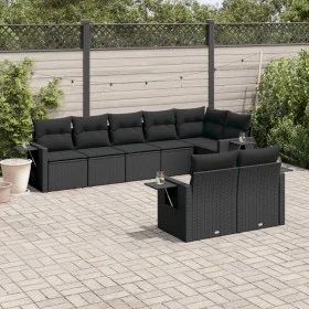 Set de sofás de jardín 8 piezas y cojines ratán sintético negro by , Garden sets - Ref: Foro24-3252752, Price: 616,59 €, Disc...