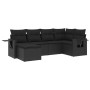 6-teiliges Gartensofa-Set und Kissen aus schwarzem Kunststoff-Rattan. von , Gartensets - Ref: Foro24-3252792, Preis: 428,24 €...