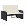 2-piece garden furniture set and black synthetic rattan cushions by vidaXL, Garden sets - Ref: Foro24-46078, Price: 381,57 €,...