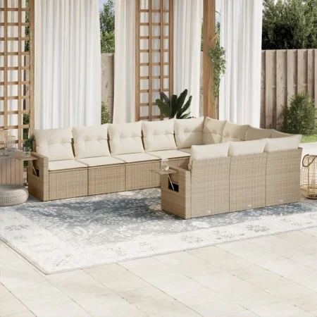 Juego de sofás jardín con cojines beige 10 pzas ratán sintético by , Garden sets - Ref: Foro24-3253025, Price: 688,44 €, Disc...