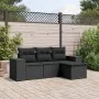 Juego de sofás jardín 4 pzas con cojines ratán sintético negro by , Garden sets - Ref: Foro24-3254802, Price: 291,55 €, Disco...