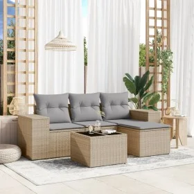 Juego de sofás jardín con cojines 5 pzas ratán sintético beige by , Garden sets - Ref: Foro24-3254816, Price: 360,01 €, Disco...