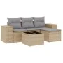 Juego de sofás jardín con cojines 5 pzas ratán sintético beige by , Garden sets - Ref: Foro24-3254816, Price: 360,01 €, Disco...