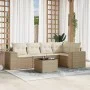 Juego de sofás jardín con cojines 6 pzas ratán sintético beige by , Garden sets - Ref: Foro24-3254875, Price: 470,31 €, Disco...