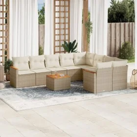 Juego de sofás jardín con cojines beige 10 pzas ratán sintético by , Garden sets - Ref: Foro24-3258712, Price: 677,67 €, Disc...