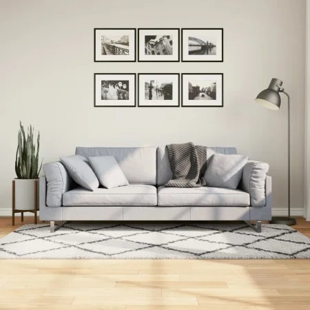 Alfombra de pelo largo moderna PAMPLONA crema y negro 100x200cm de , Alfombras - Ref: Foro24-375364, Precio: 41,83 €, Descuen...