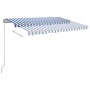 Manual retractable awning with blue and white LED 300x250 cm by , Awnings - Ref: Foro24-3068861, Price: 273,48 €, Discount: %