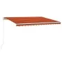 Manual retractable awning with orange and brown LED 400x300 cm by , Awnings - Ref: Foro24-3068905, Price: 361,43 €, Discount: %