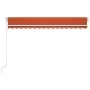 Manual retractable awning with orange and brown LED 400x300 cm by , Awnings - Ref: Foro24-3068905, Price: 361,43 €, Discount: %
