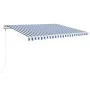 Blue and white automatic retractable awning 450x350 cm by , Awnings - Ref: Foro24-3069006, Price: 552,93 €, Discount: %