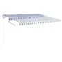 Blue and white automatic retractable awning 450x350 cm by , Awnings - Ref: Foro24-3069006, Price: 552,93 €, Discount: %